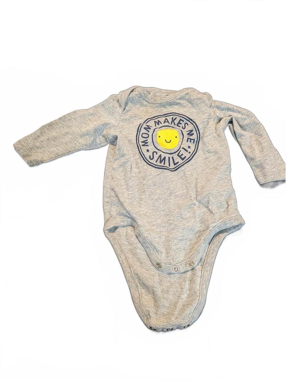 Gap Baby Boys' Gray Long Sleeve Bodysuit 3-6 Months